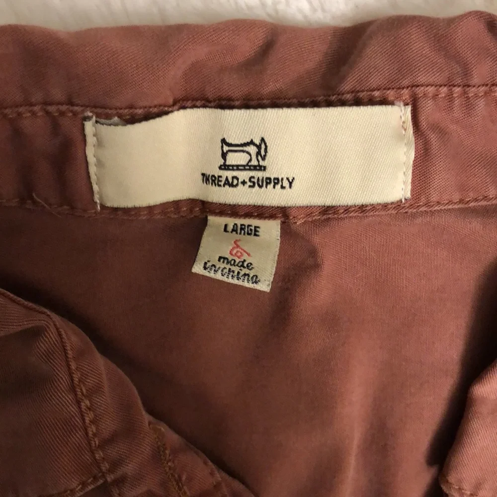 Rust Cropped Button Down - Picture 3 of 3